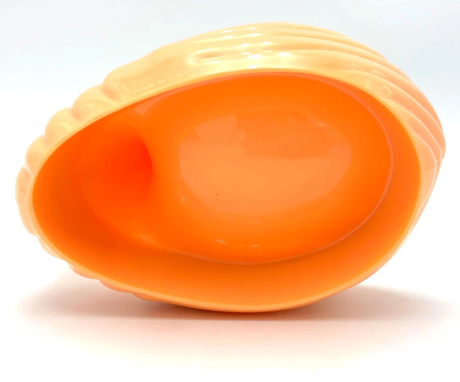 PEACH SWAN TRINKET DISH | CORAL ORANGE ACRYLIC VANITY JEWELRY HOLDER