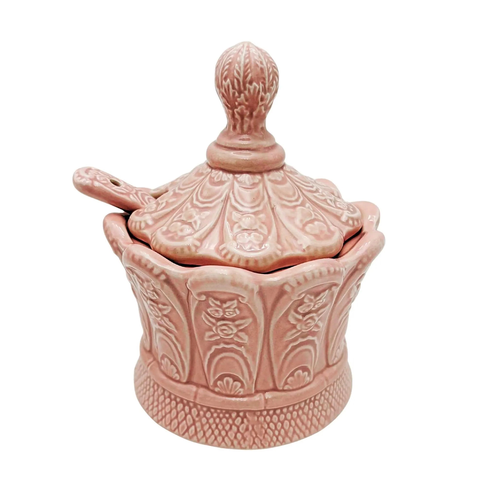 VINTAGE ROMANCING PROVENCE RSVP PINK CERAMIC TEA SET WITH LARGE SERVING TRAY
