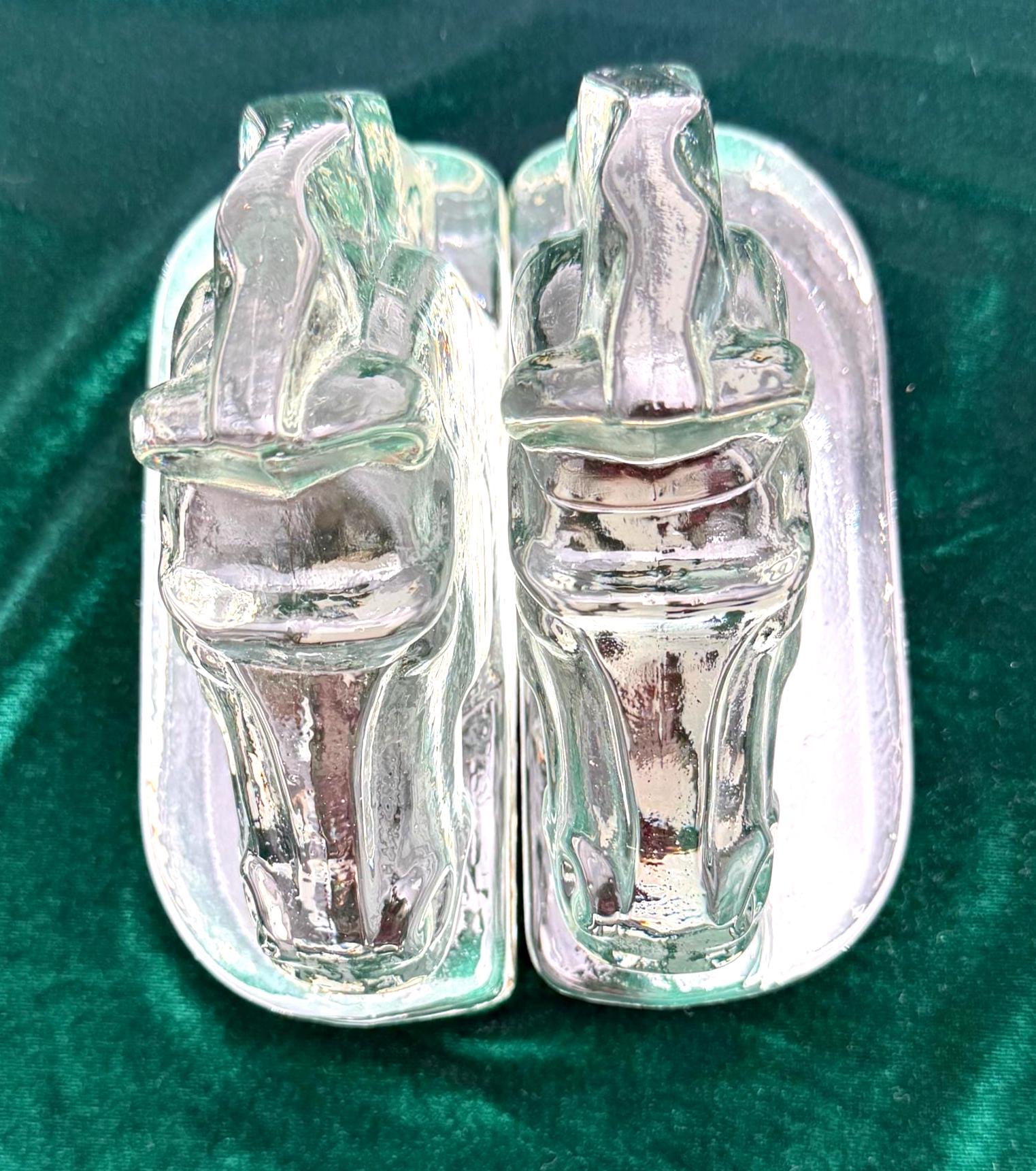 VINTAGE HEAVY CRYSTAL HORSE HEAD BOOKENDS | ART DECO STYLE SCULPTURAL PAIR