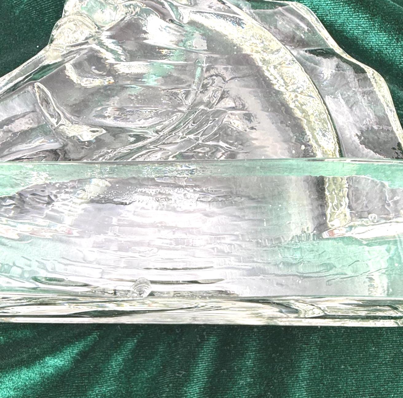 VINTAGE HEAVY CRYSTAL HORSE HEAD BOOKENDS | ART DECO STYLE SCULPTURAL PAIR