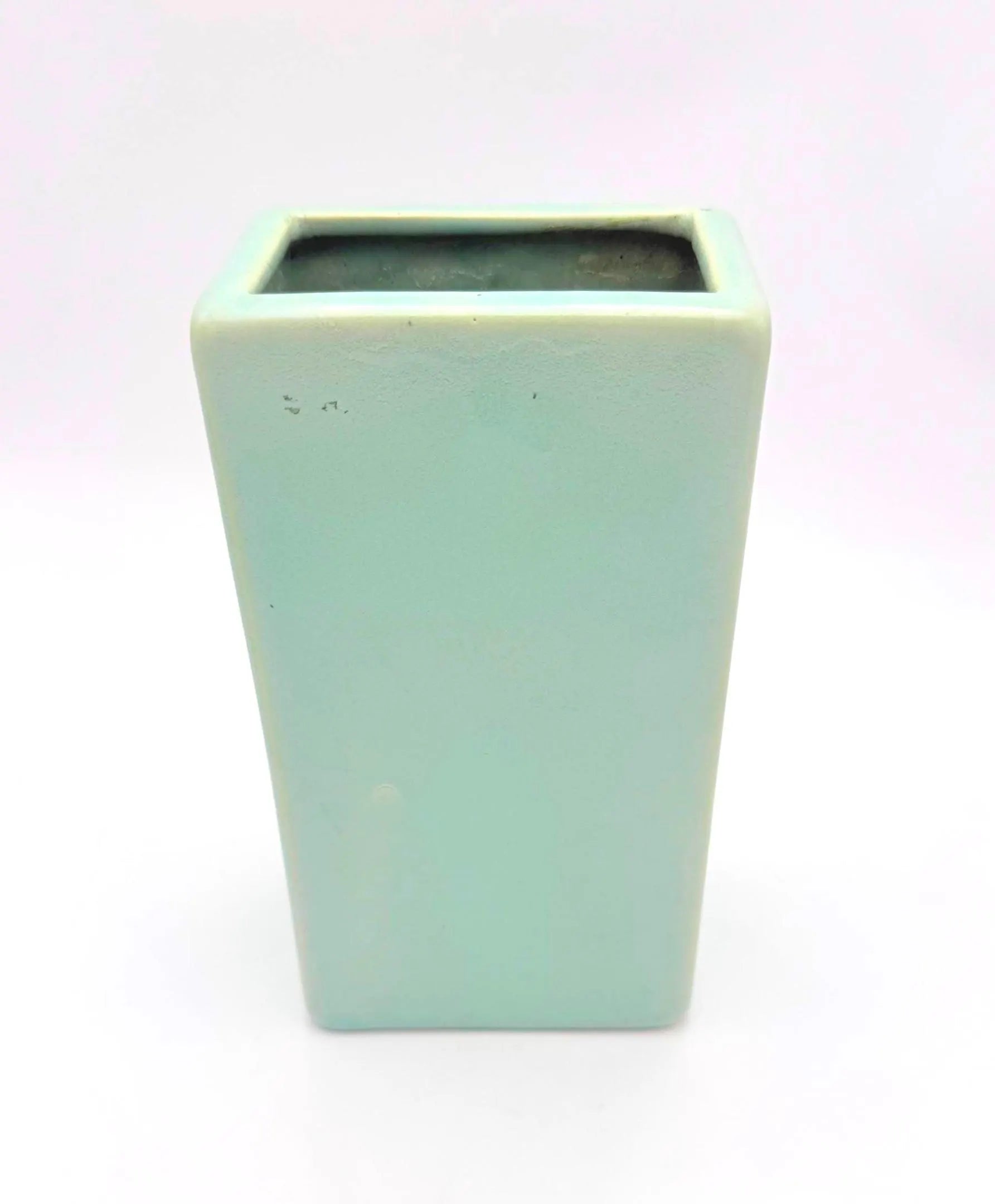 VINTAGE WELLER POTTERY MATTE AQUA ROSE RELIEF ART POTTERY VASE