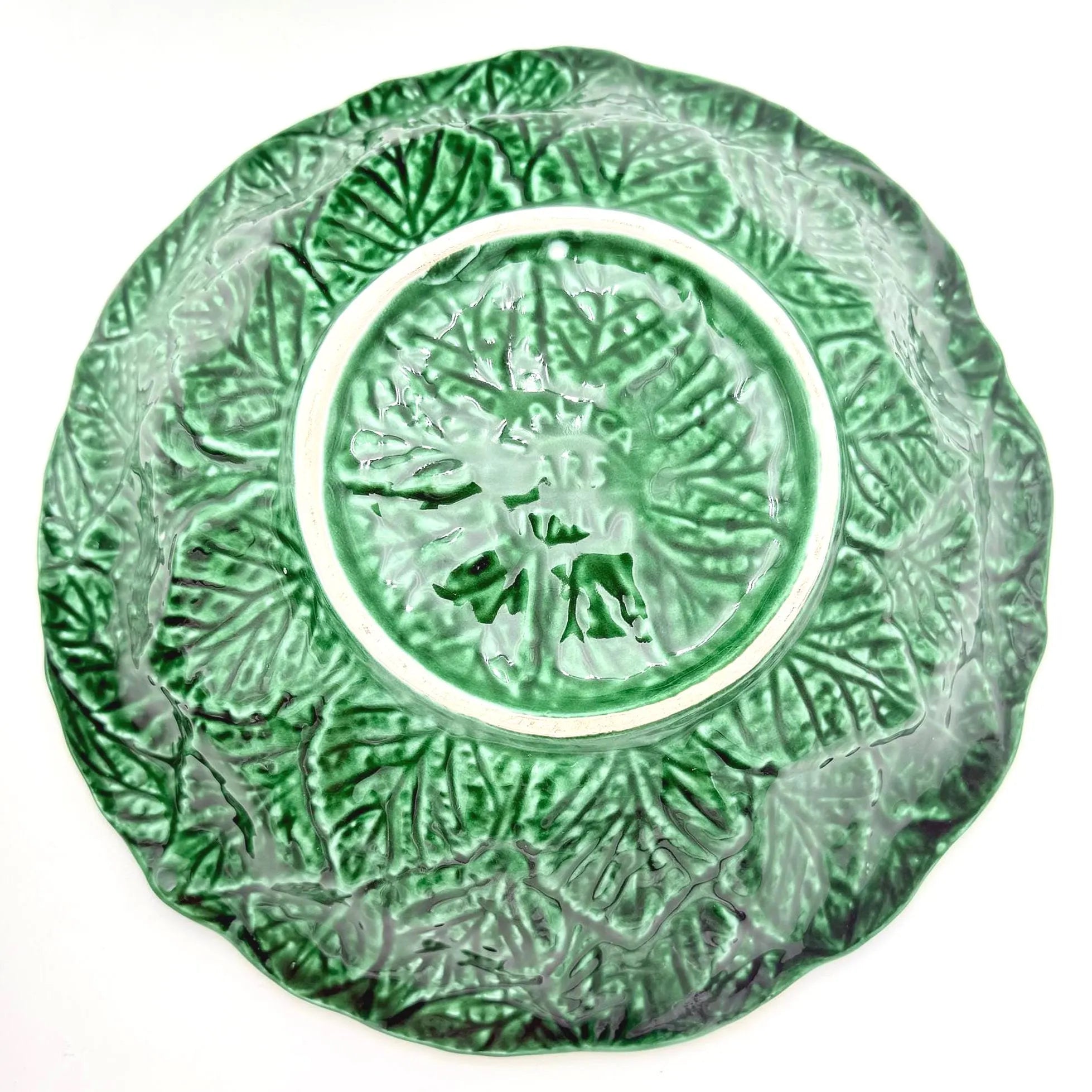 VINTAGE ITALICA ARS ITALIAN MAJOLICA LEMON 3-PIECE SERVING BOWL SET WITH PEDESTAL CENTERPIECE