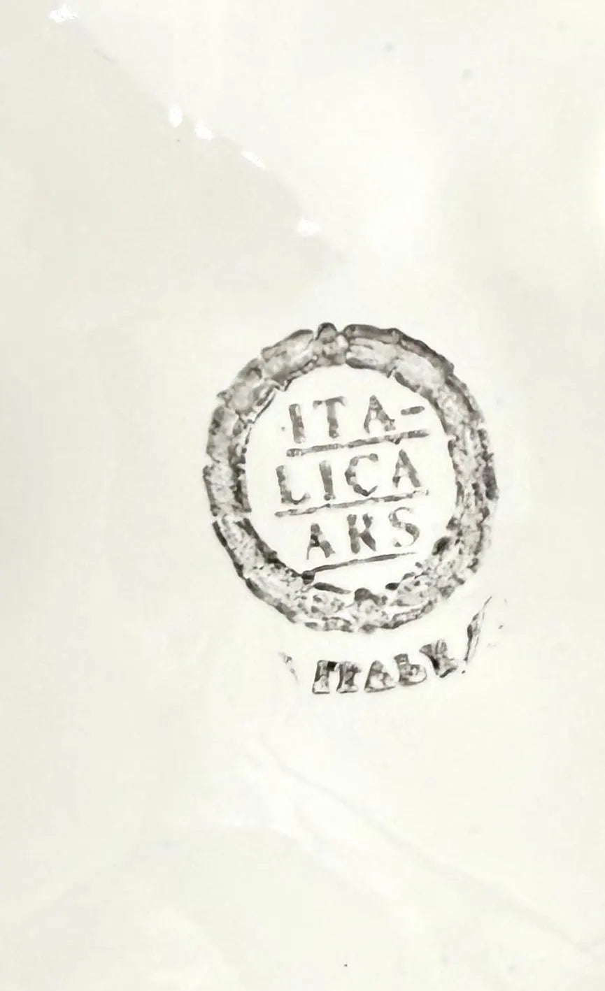 VINTAGE ITALICA ARS ITALIAN MAJOLICA LEMON 3-PIECE SERVING BOWL SET WITH PEDESTAL CENTERPIECE
