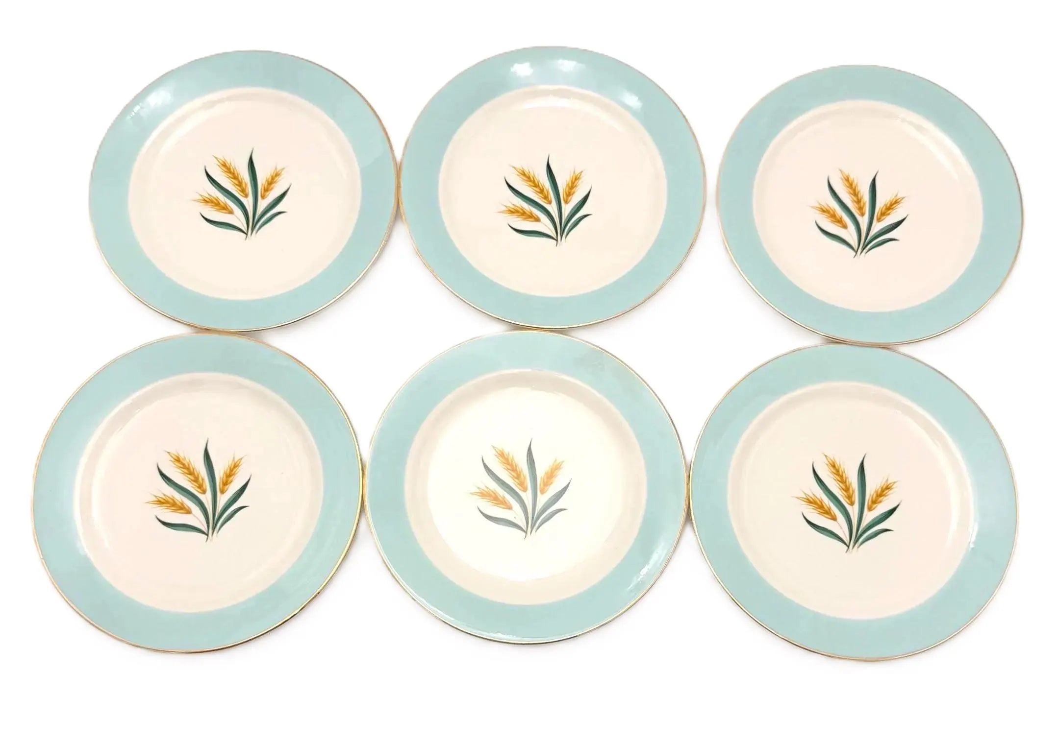 VINTAGE INTERNATIONAL VIKING WHEAT PLATES – SET OF 6