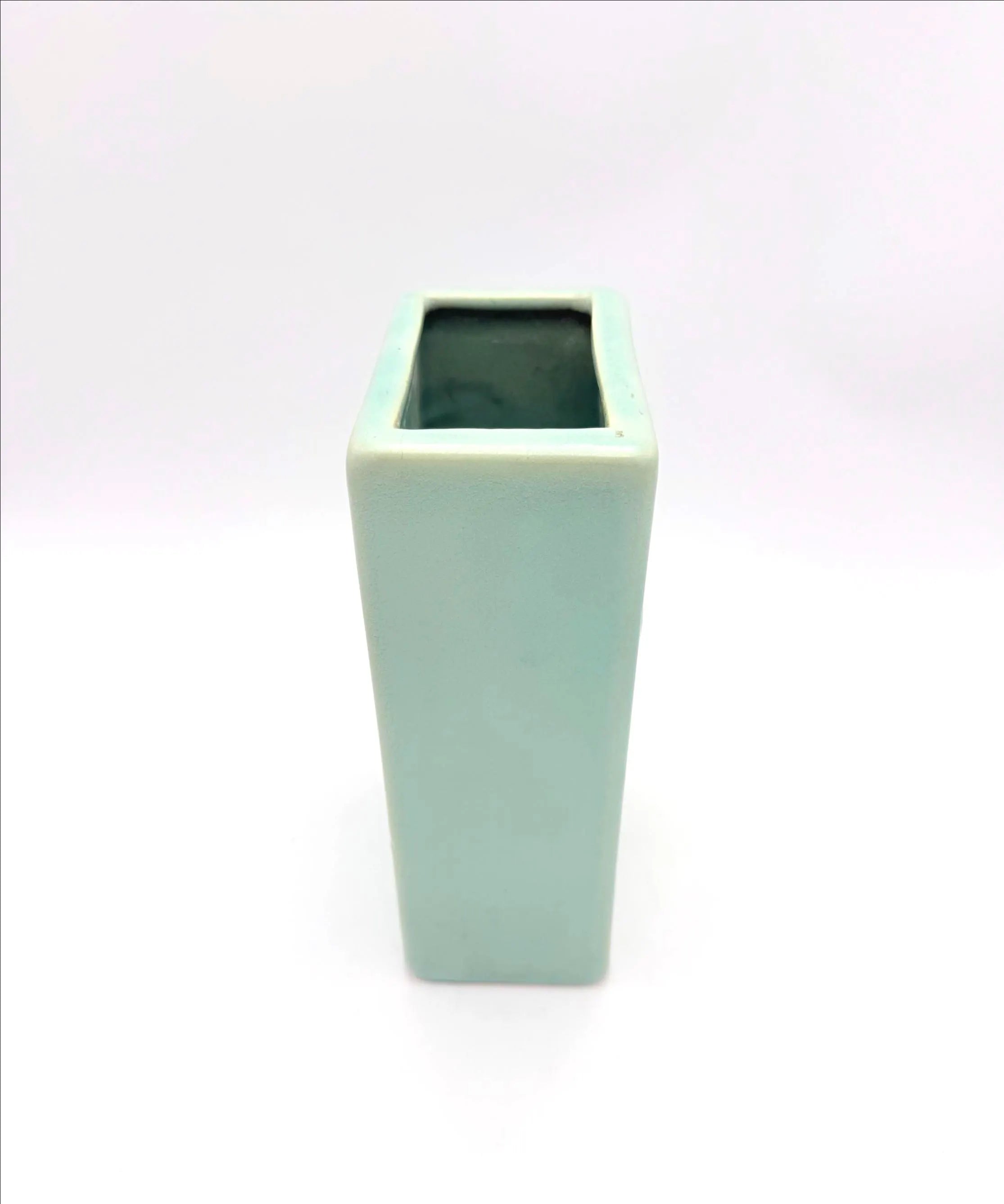 VINTAGE WELLER POTTERY MATTE AQUA ROSE RELIEF ART POTTERY VASE
