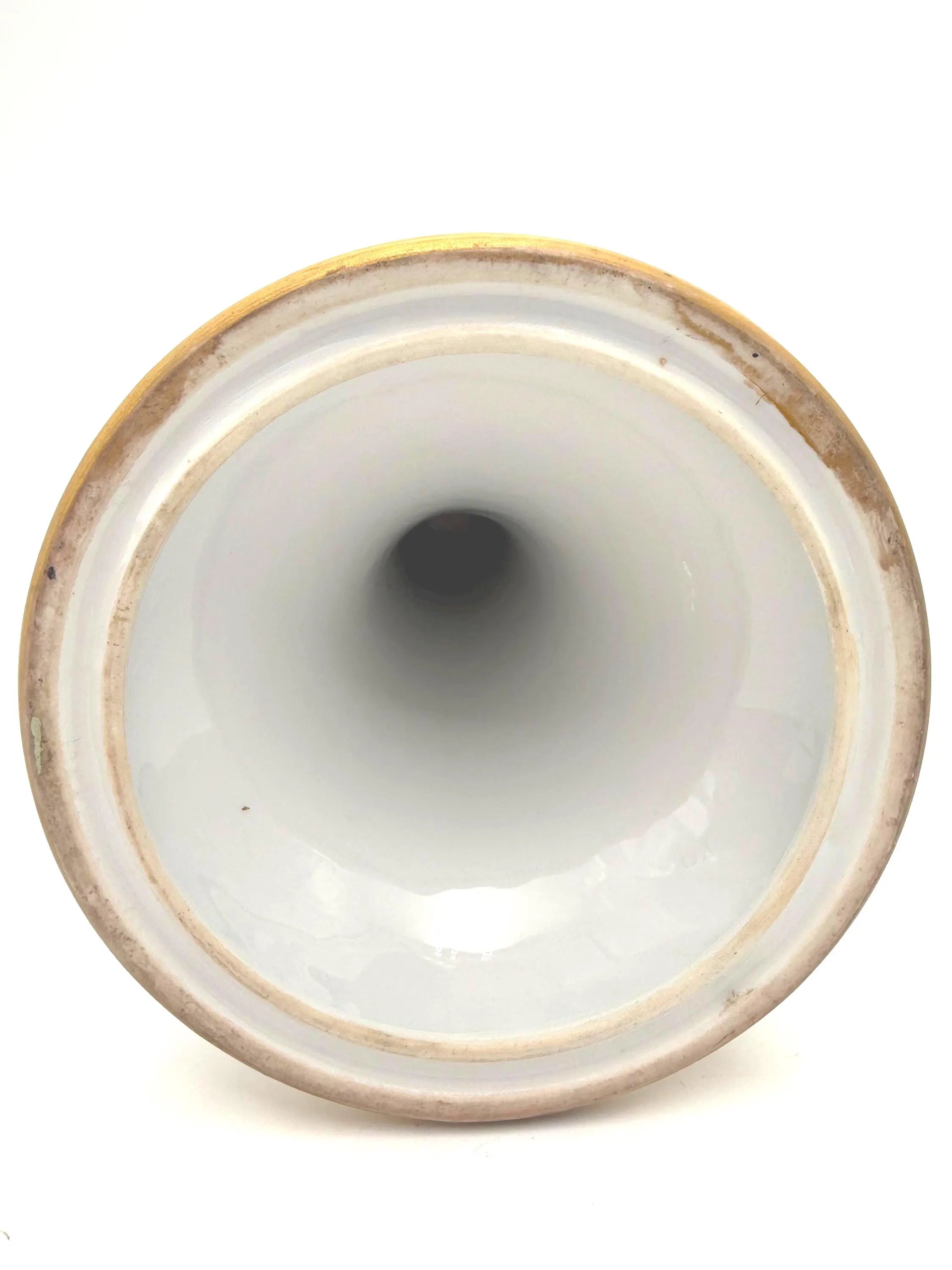 ANTIQUE EUROPEAN PORCELAIN CANDLESTICK WITH HAND-PAINTED GILT DECORATION, VIENNA SECESSION STYLE