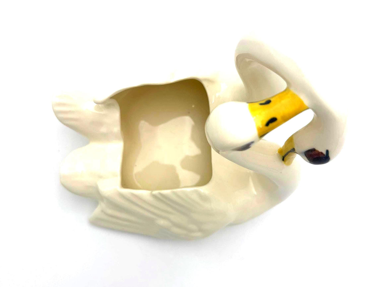 Vintage Camark Pottery Swan Planter #521, Ivory Double Swan Ceramic Planter, Mid Century Arkansas Art Pottery