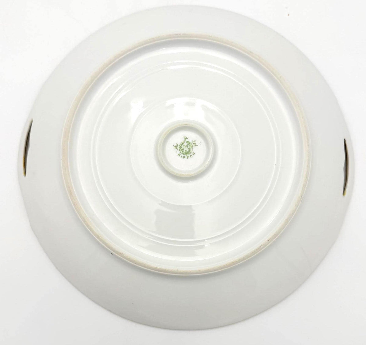 Antique Nippon Hand Painted Floral Serving Plate | Morimura Brothers | Circa 19111921 | Raised Gold Gilt Handles
