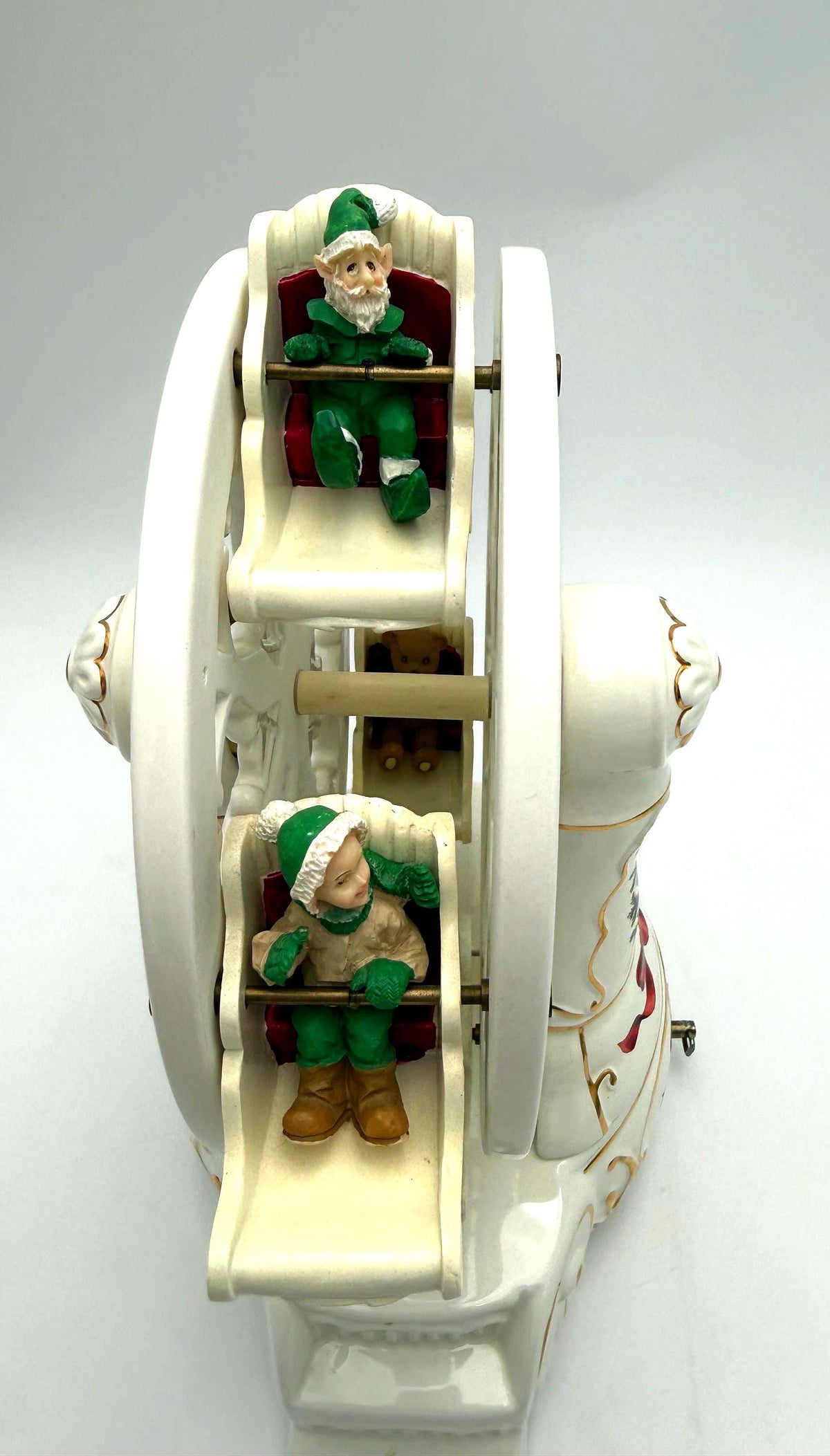 Vintage Avon Holiday Classic Musical Rotating Ferris Wheel, Porcelain Christmas Collectible 2001