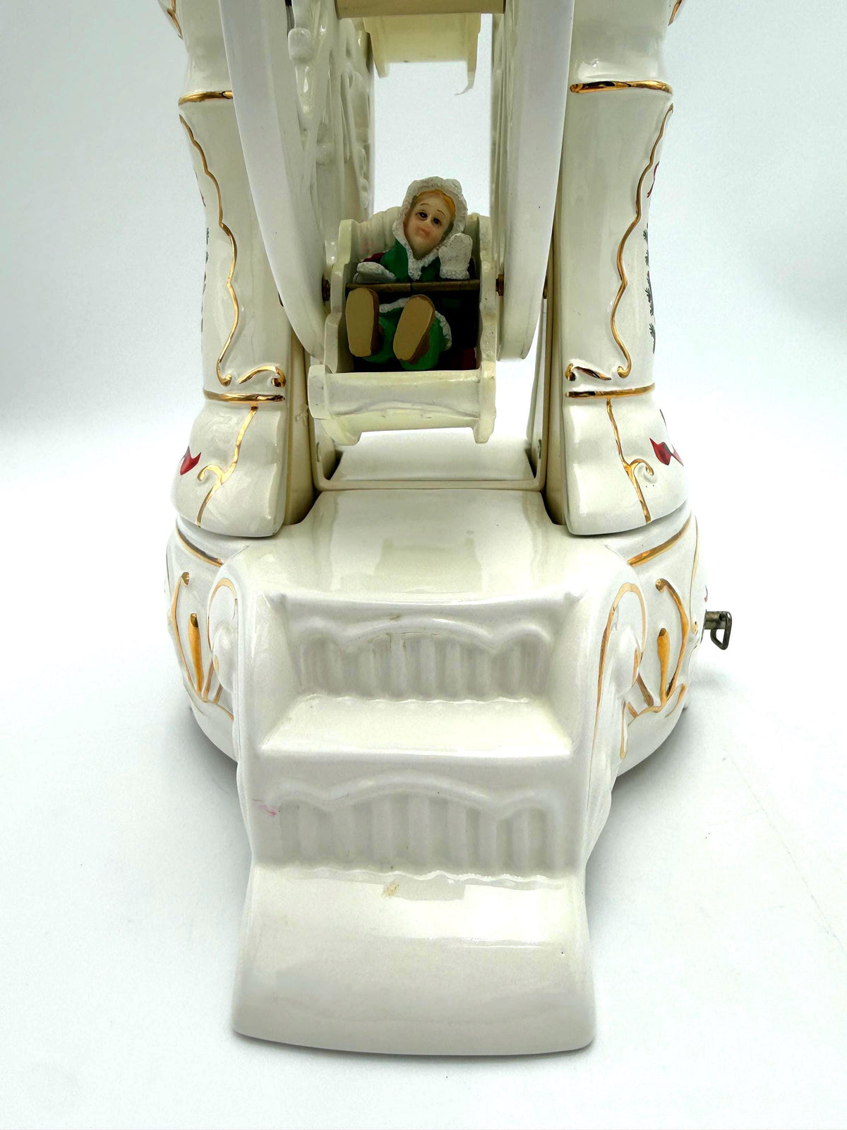 Vintage Avon Holiday Classic Musical Rotating Ferris Wheel, Porcelain Christmas Collectible 2001