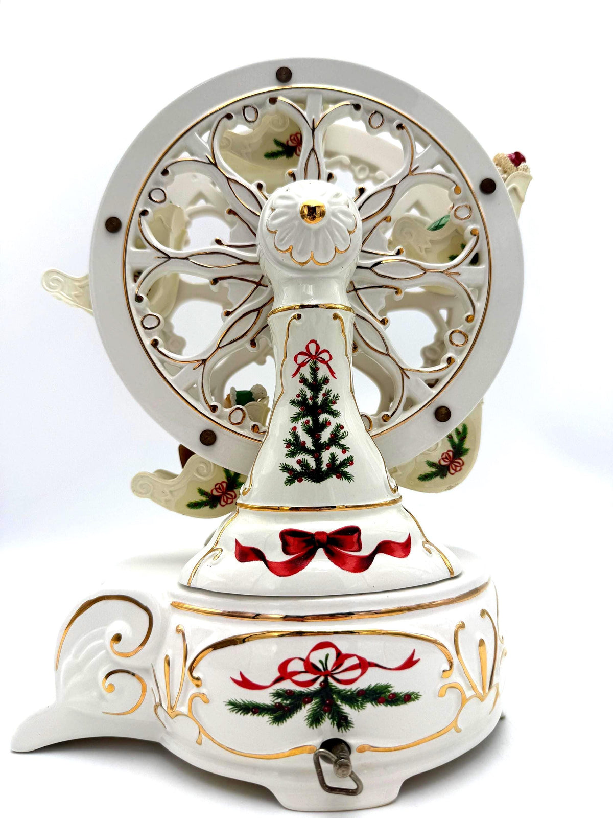 Vintage Avon Holiday Classic Musical Rotating Ferris Wheel, Porcelain Christmas Collectible 2001