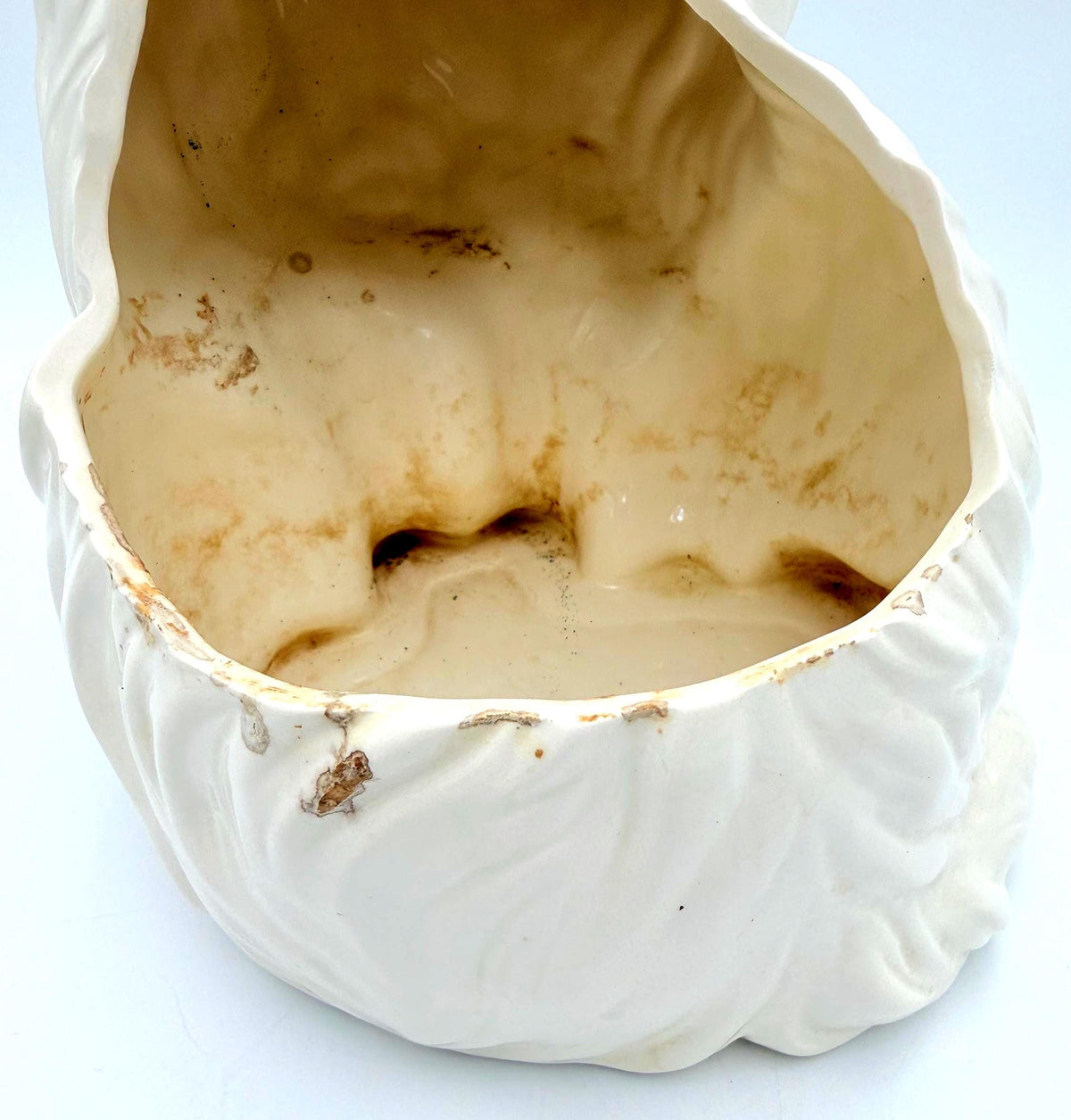Vintage White Persian Cat Ceramic Planter, Hollywood Regency Longhair Cat Sculpture, Blue Eyes & Dramatic Eyelashes