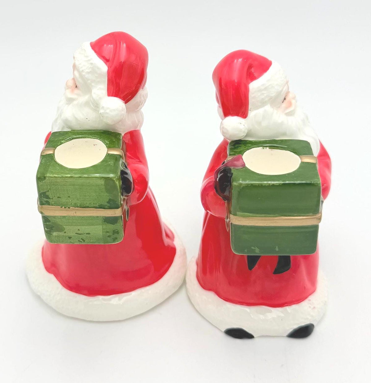 Vintage 1986 Fitz & Floyd Santa Claus Candleholders  Set of 2 | Christmas Collectibles