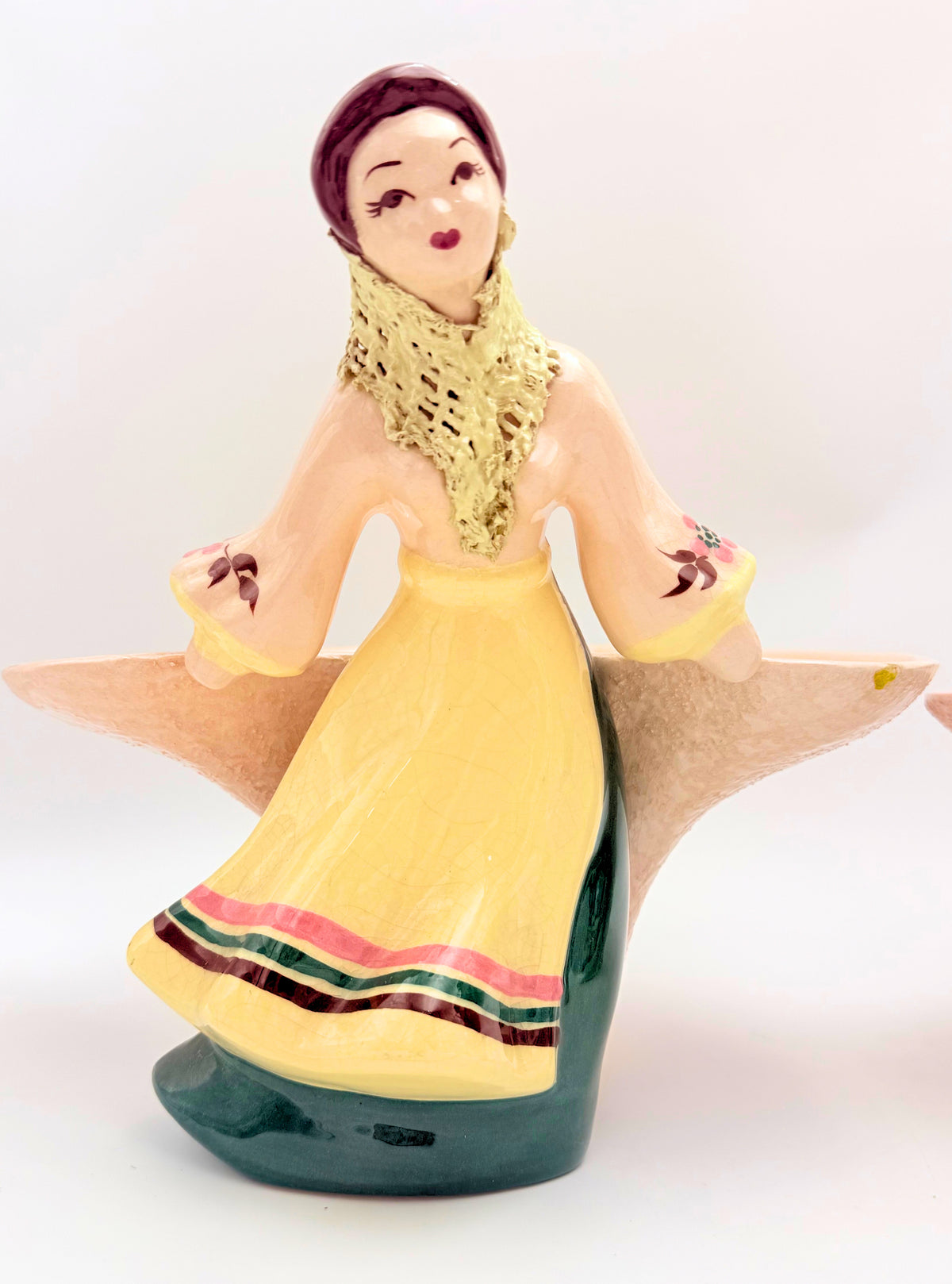 1940s Kaye of Hollywood California Pottery Figural Planters Pair, Models 351 & 403