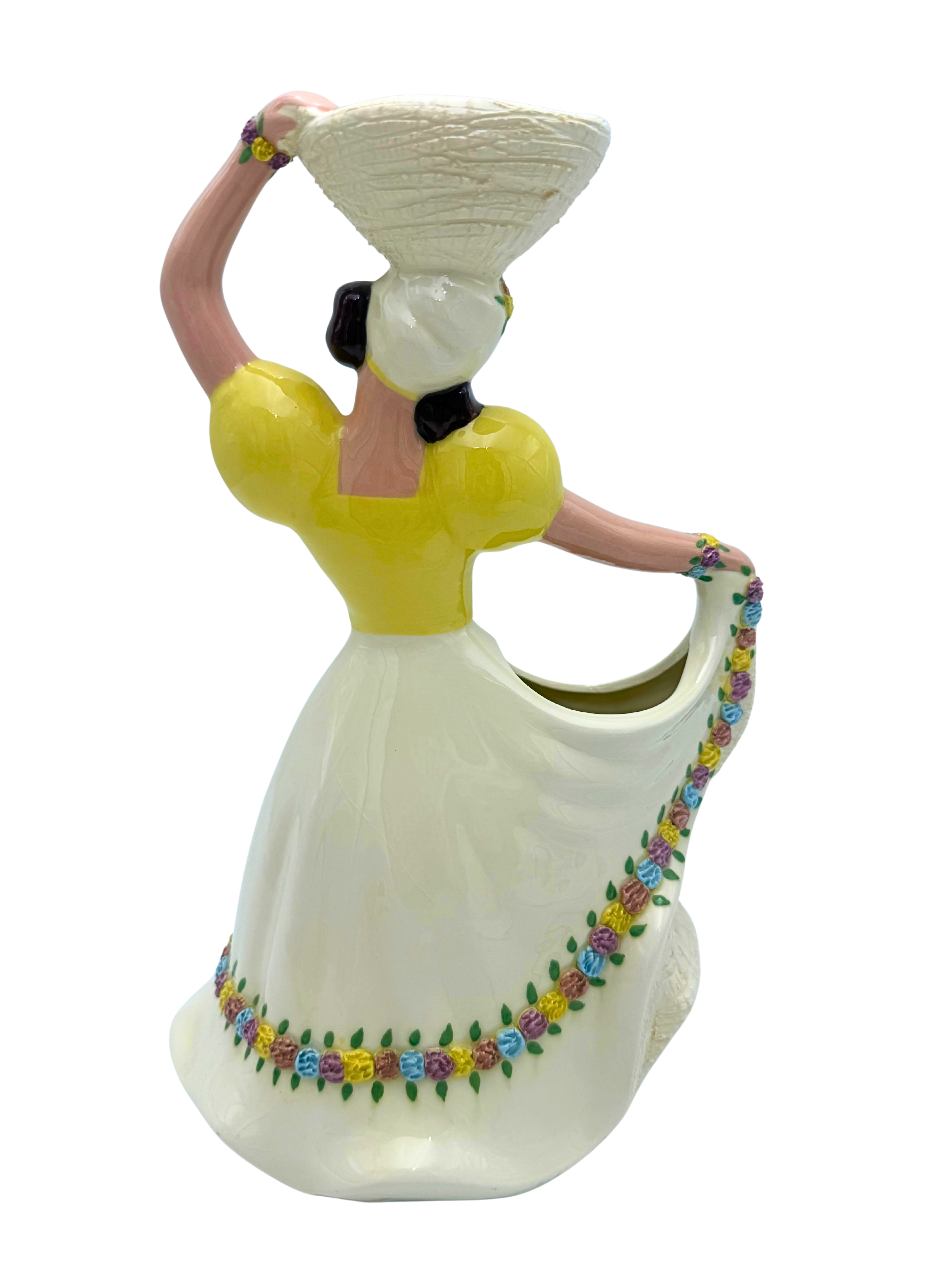 Vintage Hedi Schoop Dancing Lady Figural Vase 1940s California Pottery