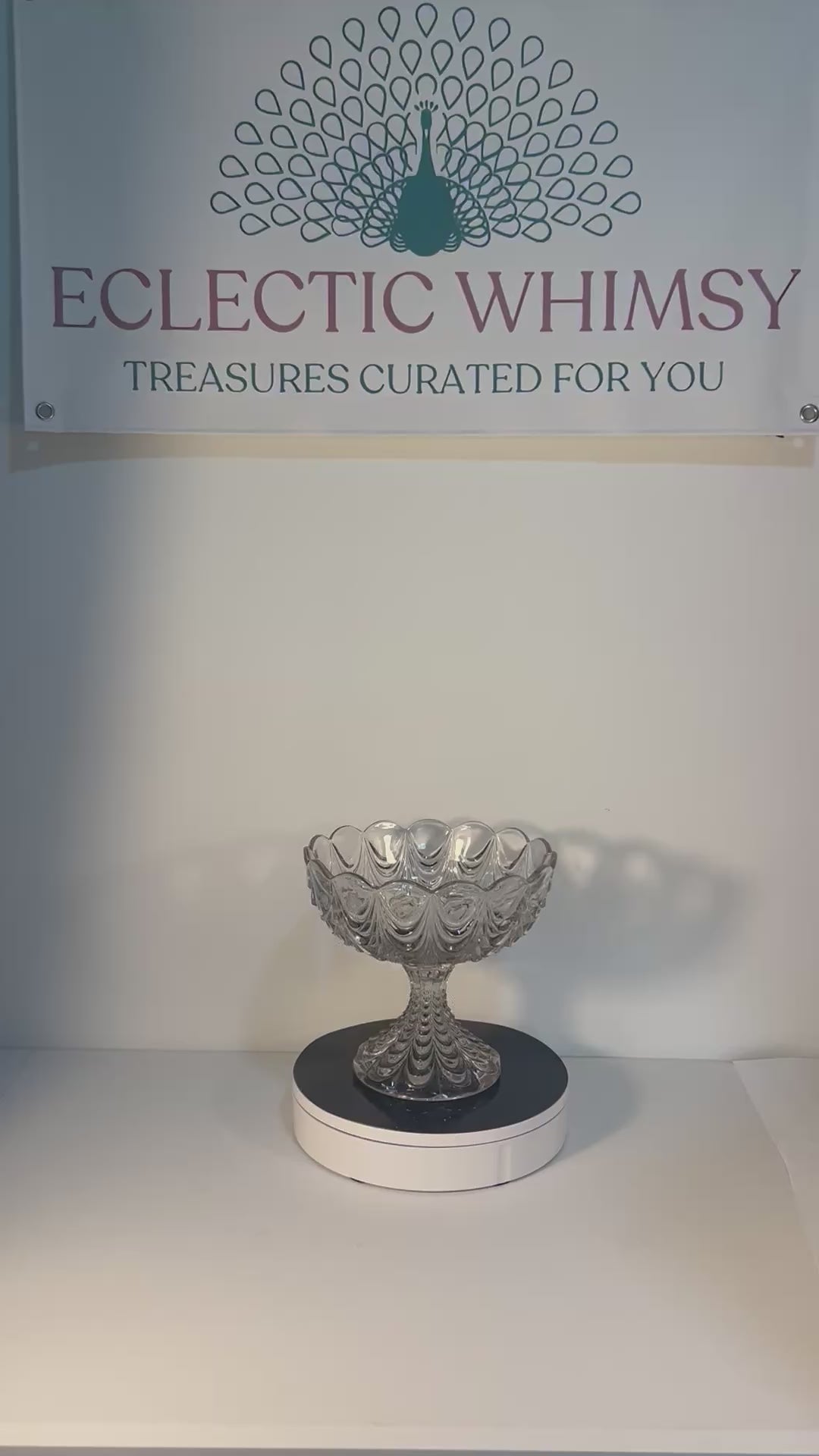 1904 antique Fostoria glass centerpiece bowl in the rare Peacock pattern (Number 1300).