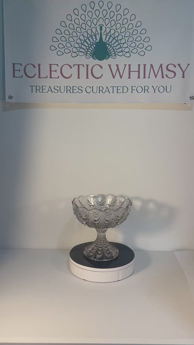 1904 antique Fostoria glass centerpiece bowl in the rare Peacock pattern (Number 1300).