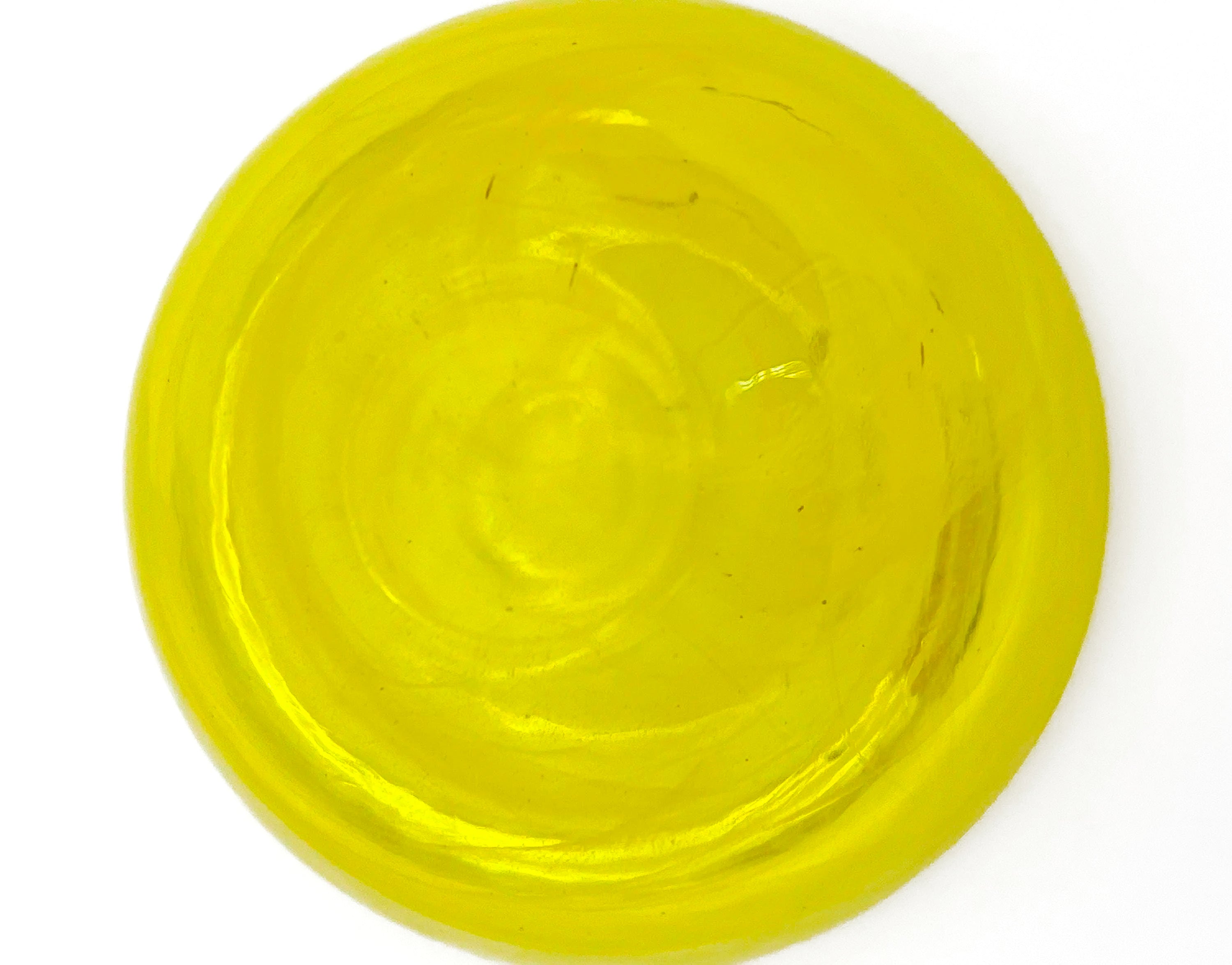 Vintage mouth-blown Kosta Boda glass tea light holder in a vibrant yellow glass.