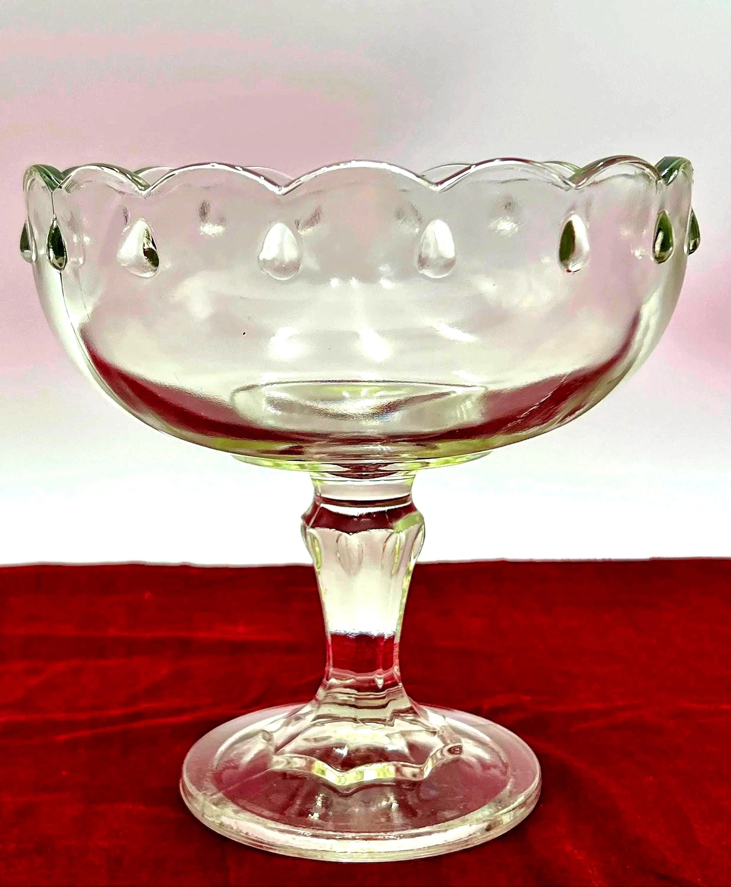 Indiana compote glass pedistal.