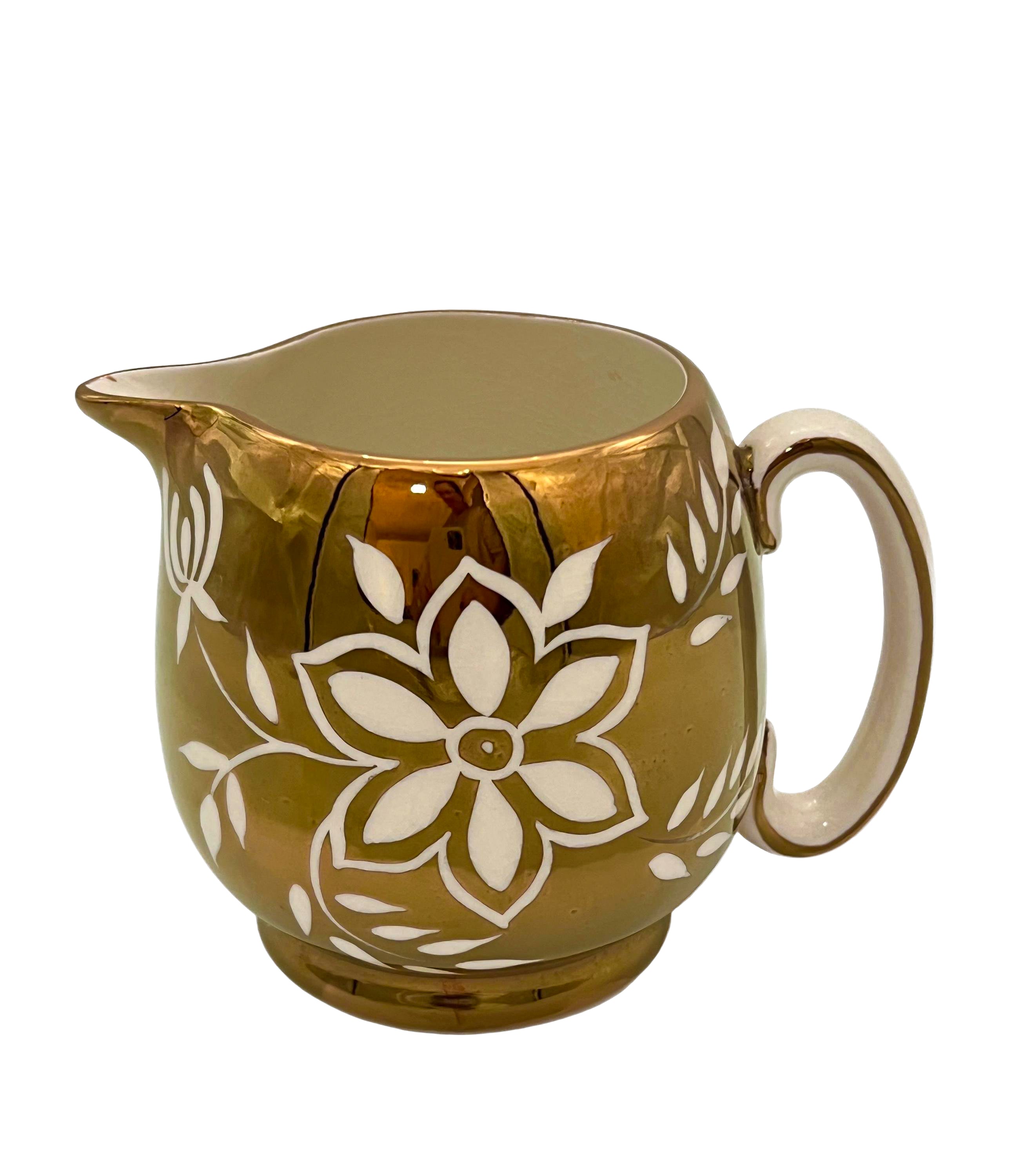 Classic English ceramic creamer pitcher by Price Kensington in a simple, elegant ivory glaze.